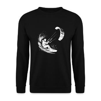 Sport Kite Surfer Water Splash and Kite - Unisex Sweatshirt - black - Front - Alina (178cm) & Michal (187cm)