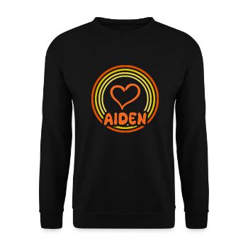 Name: Aiden - Unisex Sweatshirt - black - Front - Alina (178cm) & Michal (187cm)