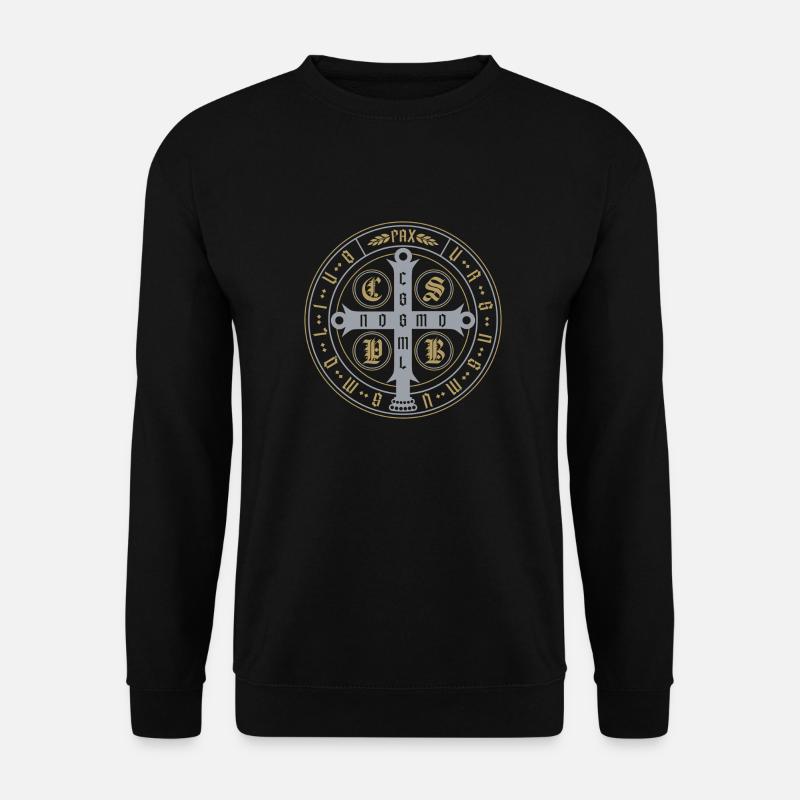 St. Benedict Medal – Protection & Blessing - Unisex Sweatshirt - black