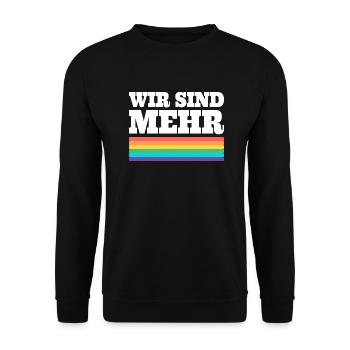 WE ARE MORE - FCK NZS, Against the Right - Unisex Sweatshirt - black - Front - Alina (178cm) & Michal (187cm)