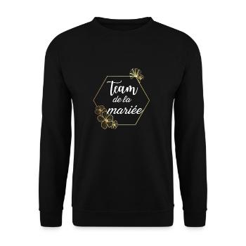 Team de la Mariée doré floral - Sweat-shirt Unisexe - noir - Devant - Alina (178cm) & Michal (187cm)