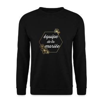Équipe de la Mariée doré floral - Sweat-shirt Unisexe - noir - Devant - Alina (178cm) & Michal (187cm)