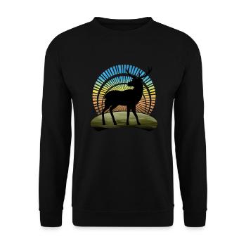 Cerf - Sweat-shirt Unisexe - noir - Devant - Alina (178cm) & Michal (187cm)