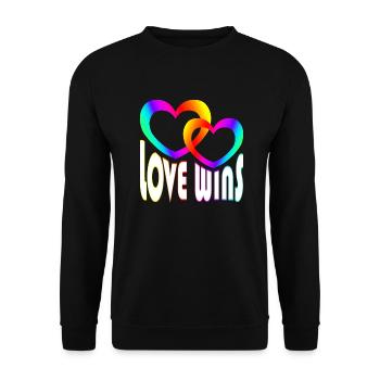 Rainbow Colorful Hearts - Love Wins - Unisex Sweatshirt - black - Front - Alina (178cm) & Michal (187cm)