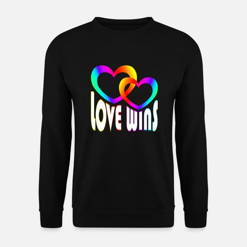 Regenbogen bunte Herzen - Liebe gewinnt - Unisex Pullover - Schwarz