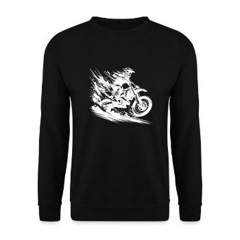 Motocross Sprung Action Piste und Dreck pur - Unisex Pullover - Schwarz - Vorne - Alina (178cm) & Michal (187cm)