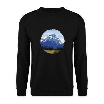 The Mountains of New Zealand - Unisex Sweatshirt - black - Front - Alina (178cm) & Michal (187cm)
