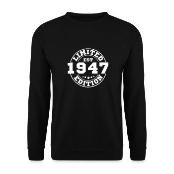 1947 Limitierte Auflage - Unisex Pullover - Schwarz - Vorne - Alina (178cm) & Michal (187cm)