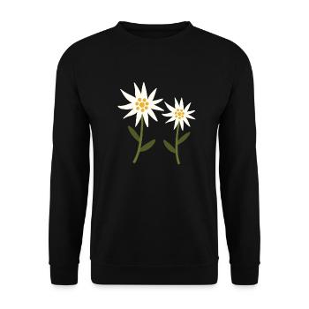 Fleurs d’edelweiss - Sweat-shirt Unisexe - noir - Devant - Alina (178cm) & Michal (187cm)