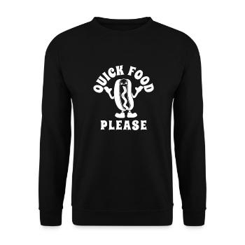Hot-dogs Restauration rapide Nourriture Cadeau Dire Drôle - Sweat-shirt Unisexe - noir - Devant - Alina (178cm) & Michal (187cm)