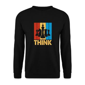 Chess Player Geschenk Schach Sport Schachmeister - Unisex Pullover - Schwarz - Vorne - Alina (178cm) & Michal (187cm)