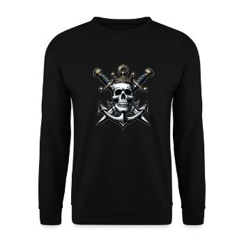 Roi des pirates - Sweat-shirt Unisexe - noir - Devant - Alina (178cm) & Michal (187cm)