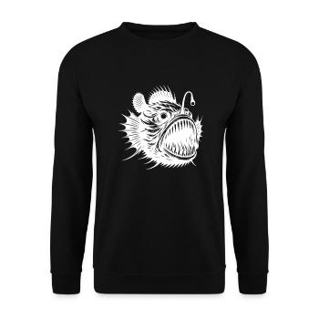 Poisson-grenouille mystique, chasseur effrayant des grands fonds marins - Sweat-shirt Unisexe - noir - Devant - Alina (178cm) & Michal (187cm)