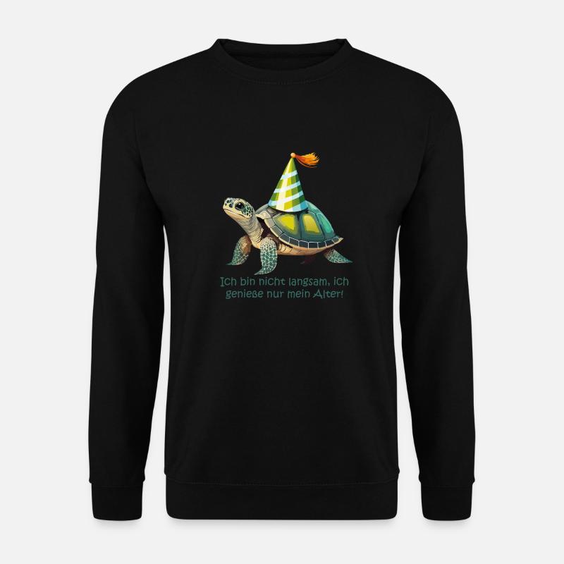 Party turtle: Enjoy my age! - Unisex Sweatshirt - black