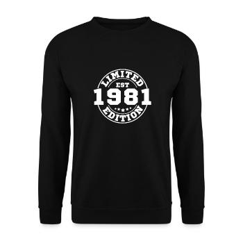1981 Limitierte Auflage - Unisex Pullover - Schwarz - Vorne - Alina (178cm) & Michal (187cm)