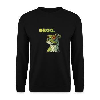 DROG Meme moitié chien moitié grenouille - Sweat-shirt Unisexe - noir - Devant - Alina (178cm) & Michal (187cm)