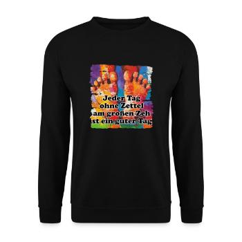 Das Leben ist unser wertvollstes Gut - Unisex Pullover - Schwarz - Vorne - Alina (178cm) & Michal (187cm)