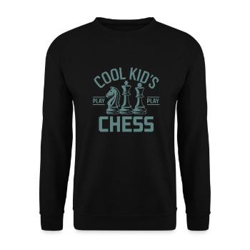 Amateur d’échecs Joueur d’échecs Cadeau Échecs Sports - Sweat-shirt Unisexe - noir - Devant - Alina (178cm) & Michal (187cm)