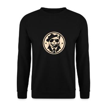 Chat gangster - Sweat-shirt Unisexe - noir - Devant - Alina (178cm) & Michal (187cm)