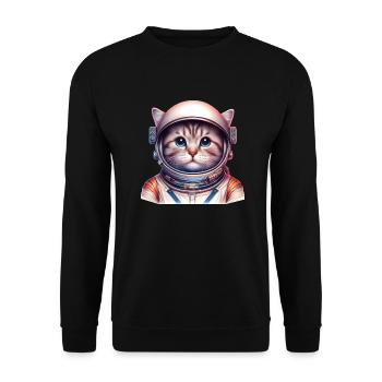 Space_cat - Unisex Sweatshirt - black - Front - Alina (178cm) & Michal (187cm)