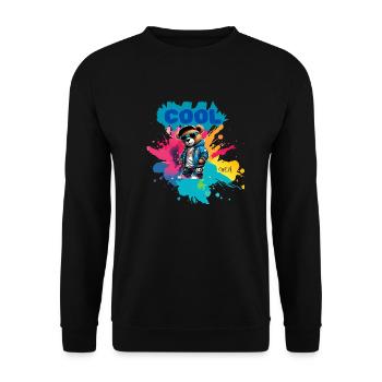 Nounours COOL - Sweat-shirt Unisexe - noir - Devant - Alina (178cm) & Michal (187cm)