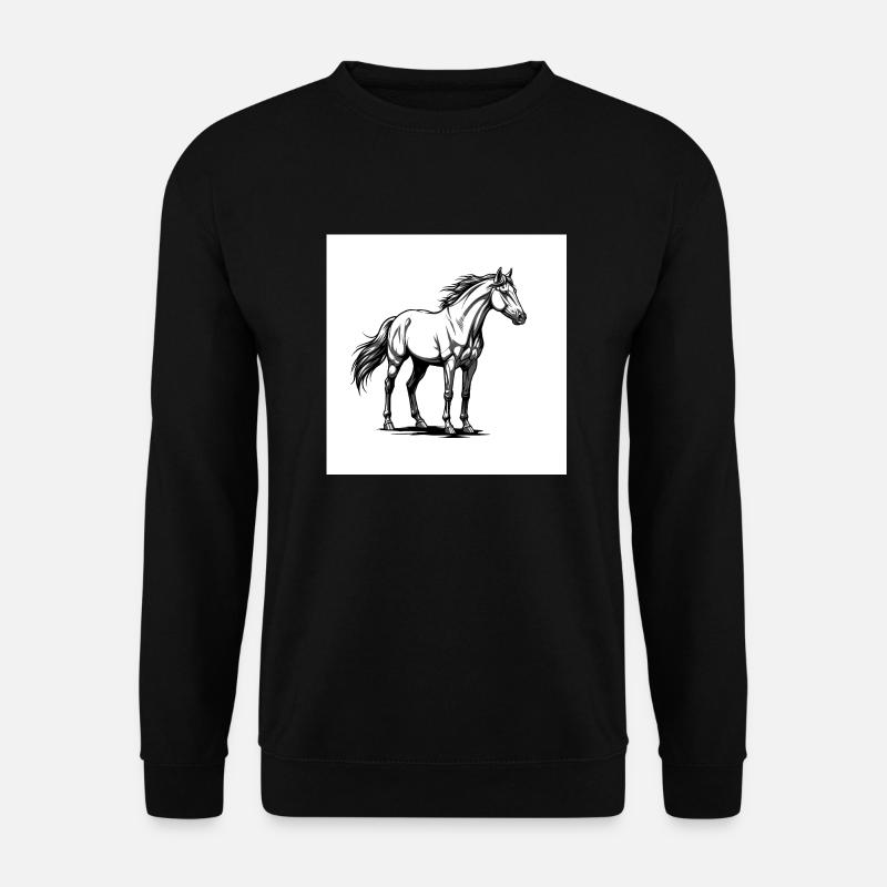 Pferde: Freunde und Begleiter - Unisex Pullover - Schwarz