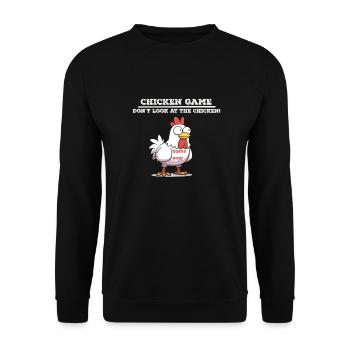 Jeu de poulet blanc - Sweat-shirt Unisexe - noir - Devant - Alina (178cm) & Michal (187cm)