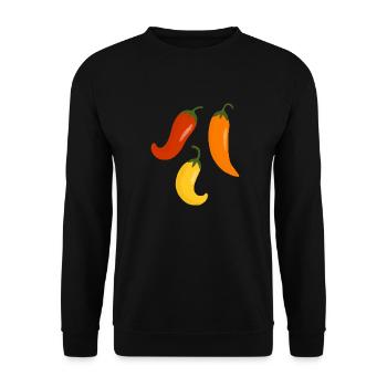 chili peppers - Unisex Sweatshirt - black - Front - Alina (178cm) & Michal (187cm)