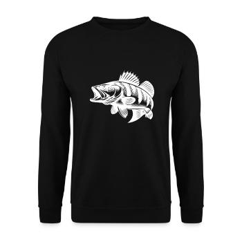 Perche vintage Predator réaliste pour les pêcheurs - Sweat-shirt Unisexe - noir - Devant - Alina (178cm) & Michal (187cm)
