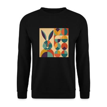 Osterhase No.08 - Unisex Pullover - Schwarz - Vorne - Alina (178cm) & Michal (187cm)