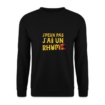 J'PEUX PAS J'AI UN RHUM ! - Sweat-shirt Unisexe - noir - Devant - Alina (178cm) & Michal (187cm)