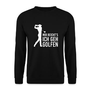 Golf Golfer Geschenk Golfschläger Sport Golf Hole - Unisex Pullover - Schwarz - Vorne - Alina (178cm) & Michal (187cm)