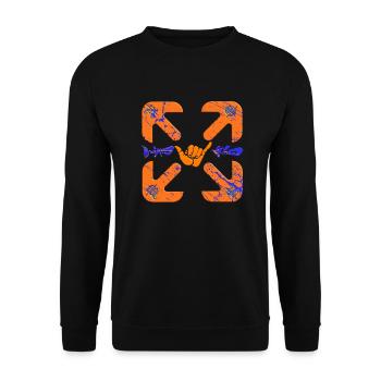 Wind - Unisex Pullover - Schwarz - Vorne - Alina (178cm) & Michal (187cm)
