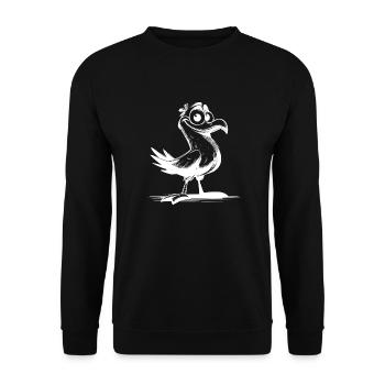 Patron Vogel, je ne vole pas, je me pavane - Sweat-shirt Unisexe - noir - Devant - Alina (178cm) & Michal (187cm)