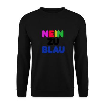 Nein zu blau 1 - Unisex Pullover - Schwarz - Vorne - Alina (178cm) & Michal (187cm)