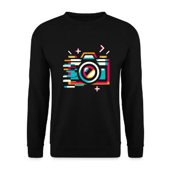 Pixel Fragmentation Camera - Vintage Photography A - Unisex Sweatshirt - black - Front - Alina (178cm) & Michal (187cm)