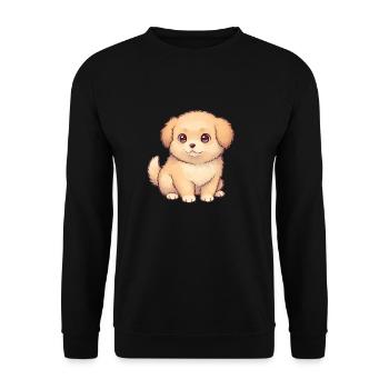 Mignon chiot en style dessin - Sweat-shirt Unisexe - noir - Devant - Alina (178cm) & Michal (187cm)