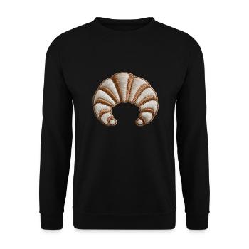 Gestickte Sichel - Unisex Pullover - Schwarz - Vorne - Alina (178cm) & Michal (187cm)