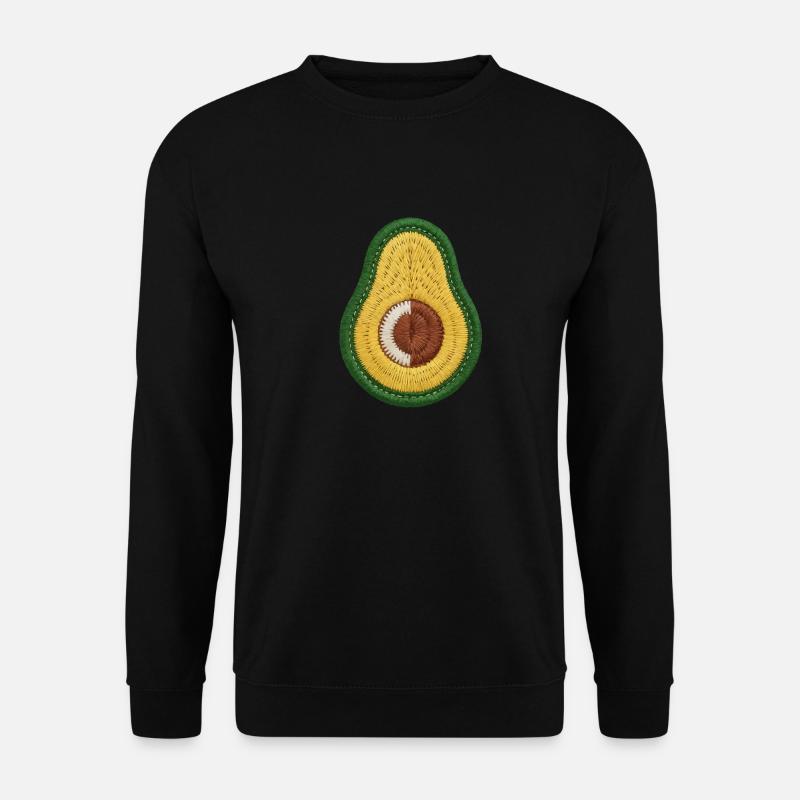 Schöne bestickte Avocado - Unisex Pullover - Schwarz