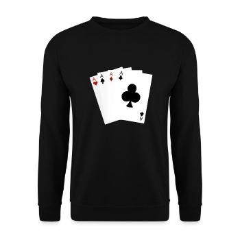 ace playing cards - Unisex Sweatshirt - black - Front - Alina (178cm) & Michal (187cm)