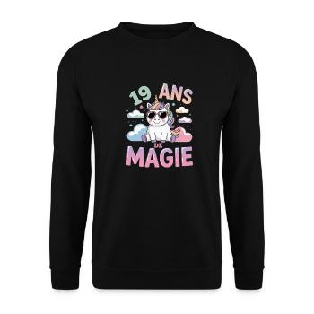 19 ans de magie - Sweat-shirt Unisexe - noir - Devant - Alina (178cm) & Michal (187cm)