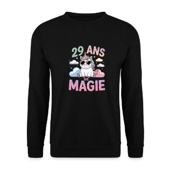 29 ans de magie - Sweat-shirt Unisexe - noir - Devant - Alina (178cm) & Michal (187cm)