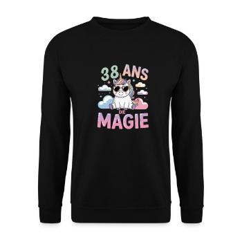 38 ans de magie - Sweat-shirt Unisexe - noir - Devant - Alina (178cm) & Michal (187cm)