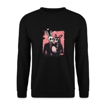 Gruseliges Osterpärchen - Unisex Pullover - Schwarz - Vorne - Alina (178cm) & Michal (187cm)