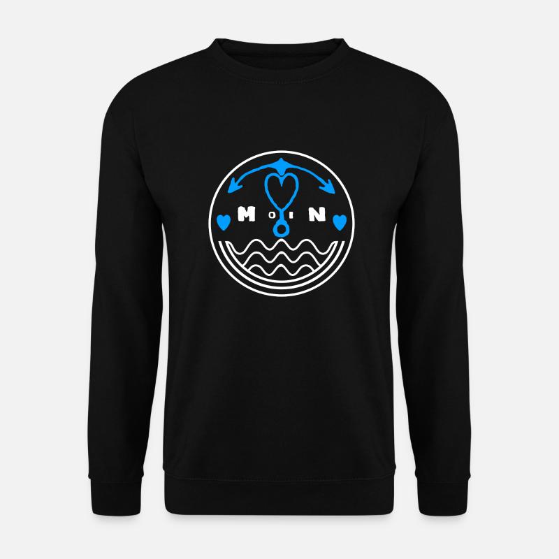 Moin lieber Anker für die Möwen Seemänner - Unisex Pullover - Schwarz