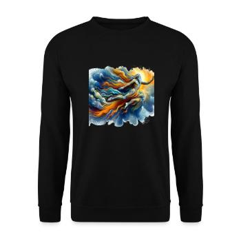 Homme Divin - Sweat-shirt Unisexe - noir - Devant - Alina (178cm) & Michal (187cm)