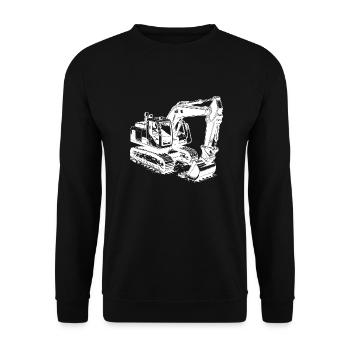 La technologie rencontre la puissance, l’homme musclé, l’excavatrice - Sweat-shirt Unisexe - noir - Devant - Alina (178cm) & Michal (187cm)