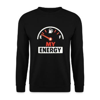 Running on Empty Funny Low Energy Mood - Unisex Sweatshirt - black - Front - Alina (178cm) & Michal (187cm)