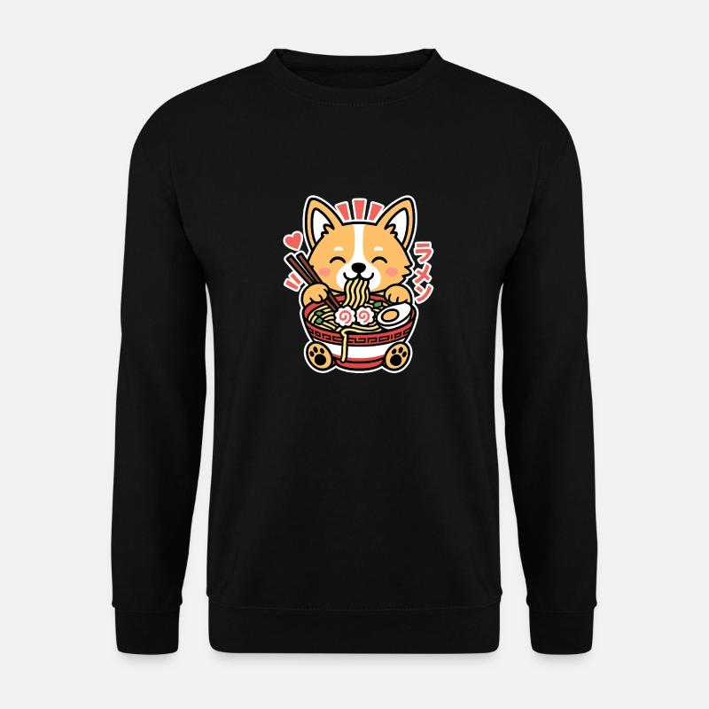 Ramen Noodles Fox - Unisex Pullover - Schwarz
