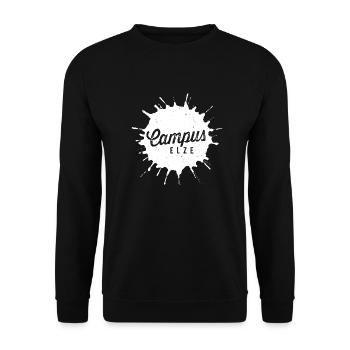campus-elze logo weiss - Unisex Pullover - Schwarz - Vorne - Alina (178cm) & Michal (187cm)